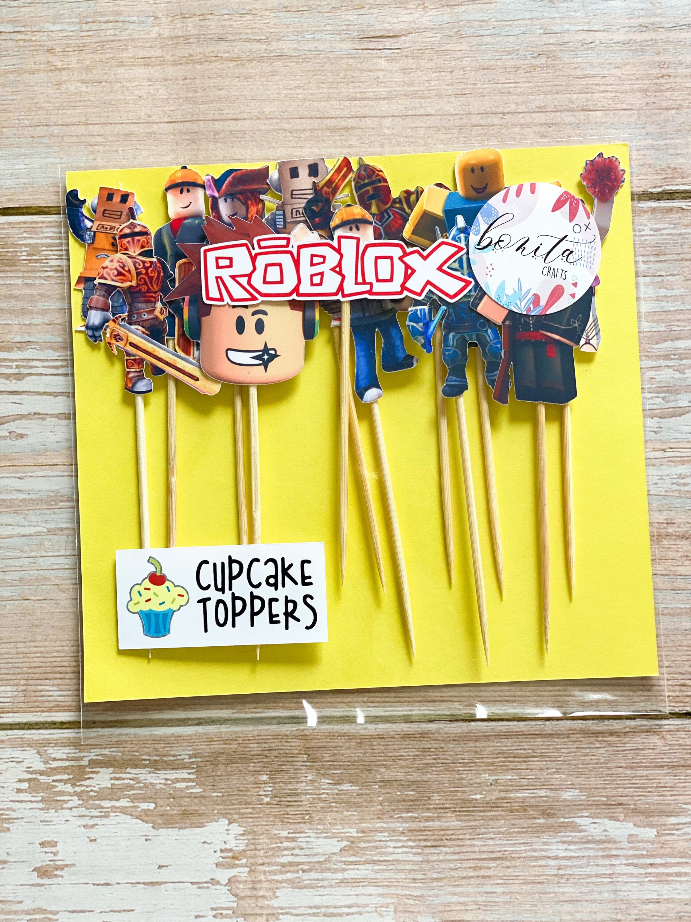 Roblox Cupcake Toppers Roblox Decor Roblox Theme Party 