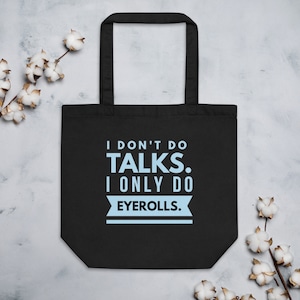 Eyerolls Eco Tote Bag Funny Sarcastic Eye Rolls Grocery Shopping Bag