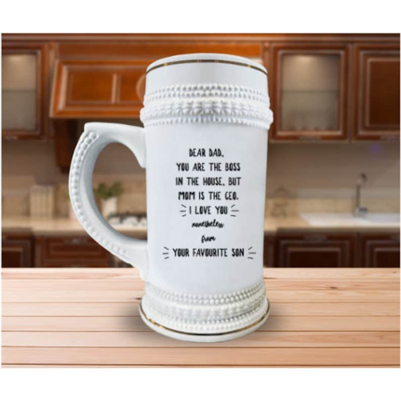 Funny Father/'s Day Beer Stein for the Best Dad Stepdad