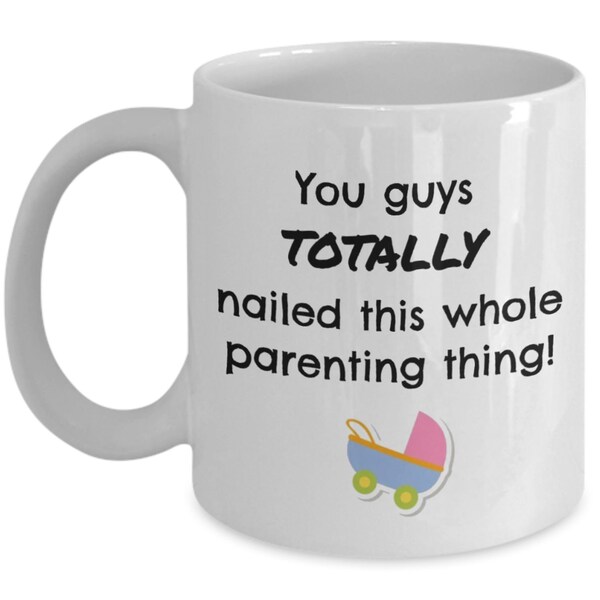 For New Parents Mom Dad Gay Father Funny Mug Gift Newborn baby adopted son daughter For first year Mummy Daddy