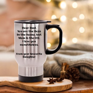 Best Dad Stepdad Personalized  Travel Coffee Mug for Father&#39;s Day from Favourite Son Daughter