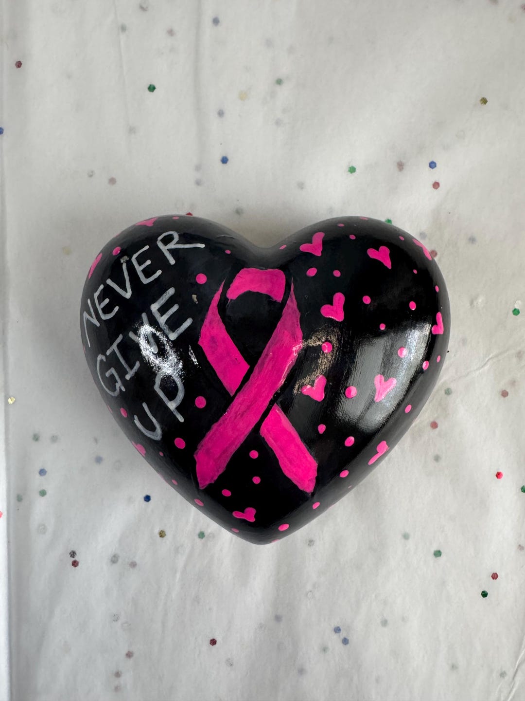 Artisan Hand Painted Handmade Stone Rock | Breast Cancer Awareness ...
