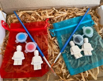 Tiny builders kids craft party favour paint your own activity bags