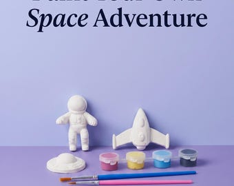 Space Painting Kit, Astronaut Rocket UFO Figurines, Kids Party Favor Activity
