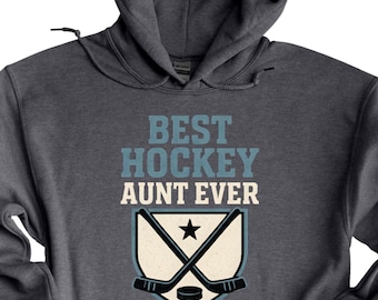 Sudadera con capucha "La mejor tía del hockey", regalo para familia del hockey, regalo para mamá o hermana del hockey, sudadera con capucha "Orgullosa tía del hockey"