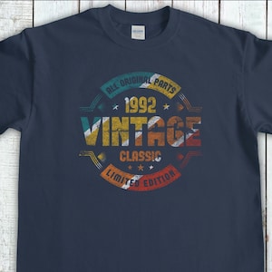Retro Vintage 33rd Birthday Shirt, Born In 1992 B-day Shirt, 33rd birthday tee, 33rd Birthday t-shirt, 33rd Birthday Gift