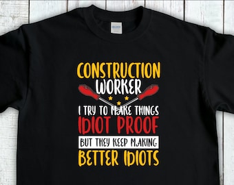 Camiseta de construcción, divertida camiseta de obrero, camiseta de constructor, regalo de carpintero, camiseta de capataz, regalo de contratista, regalo de Navidad
