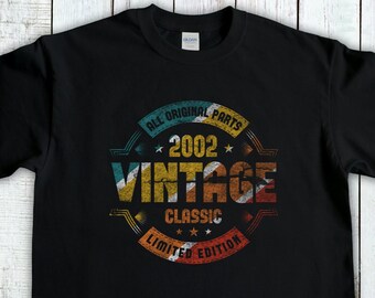 Retro Vintage 23rd Birthday Shirt, Born In 2002 B-day Shirt, 23rd birthday tee, 23rd Birthday t-shirt, 23rd Birthday Gift