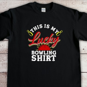 Funny Bowling Shirt, This Is My Lucky Bowling Shirt, Bowler Shirt, Bowling Team Gift, Bowling league Tee, Bowling Lover, Spares & Strikes