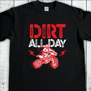 Chemise motocross, Saleté toute la journée, chemise moto cross, Supercross, motocross, chemises MX hommes, motard acrobatique, motos, braap, chemise motocross