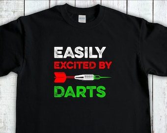 Easily Excited By Darts, Funny Darts T-Shirt, Gift For Dads, Dart League shirt, Man Cave Shirt, Dart Board Shirt, Darts gift