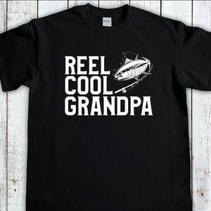 Camiseta de pesca Reel Cool Grandpa, camiseta engraçada Grandfather! Ótimo presente para o dia dos pais, presentes de pescador, presente de pesca com mosca Gandpa,