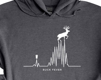 Buck Fever Heartbeat Funny Deer Hunting Gift, Coffee and Hunting EKG Line Graphic, Outdoorsman Bowhunter, Elk Hunter Husband Dad