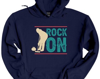 Curling Hoodie, Rock On, Curling Rock, Curling Lover Gift, Curler Hoodie, Curling Sport Gift, Funny Curling Hoodie, Curling Fan Gift