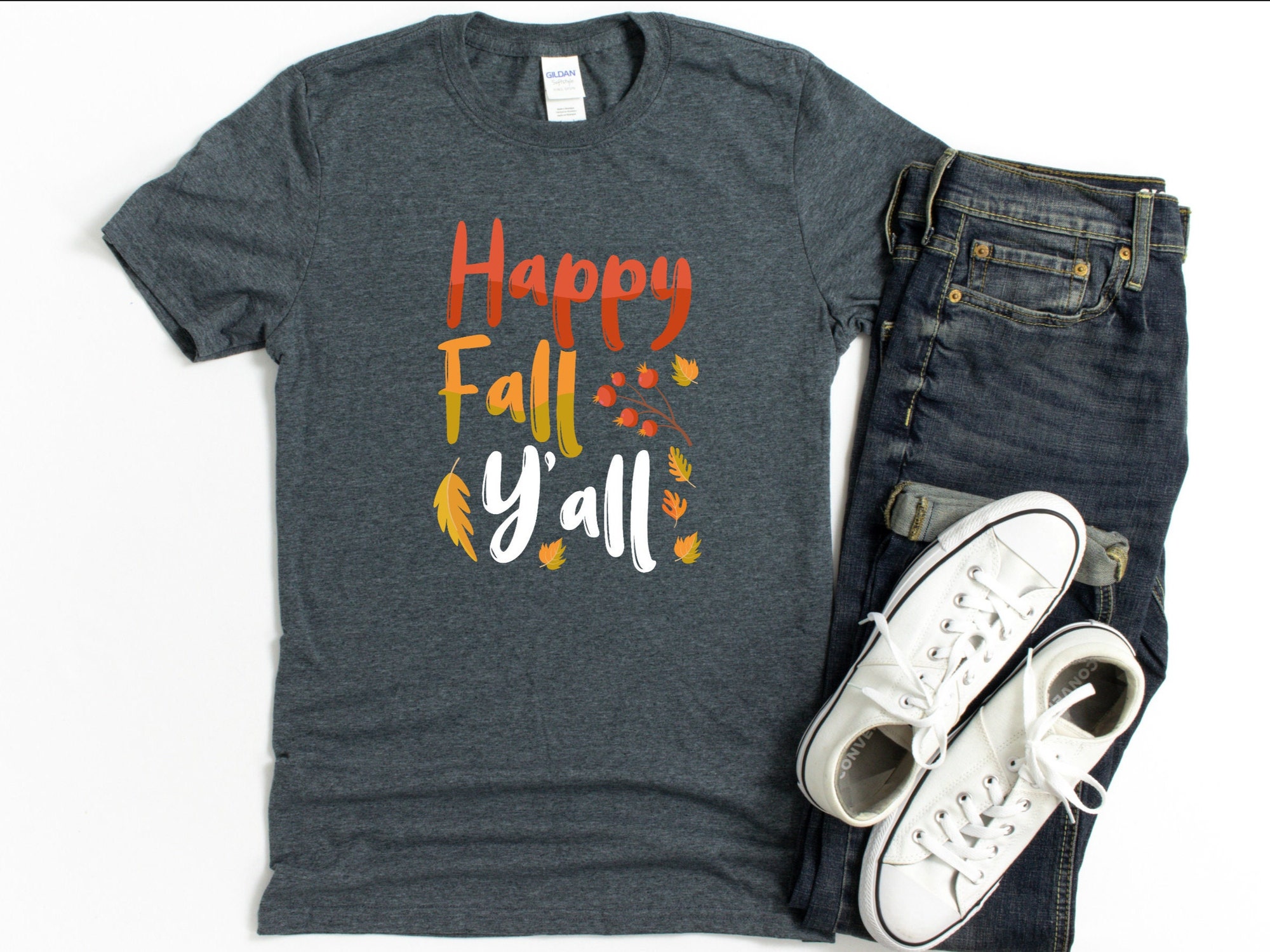 Discover Happy Fall Y'All, Lustiges Herbst T-Shirt
