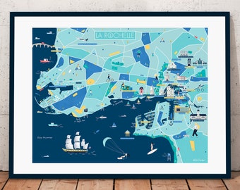 La Rochelle map poster