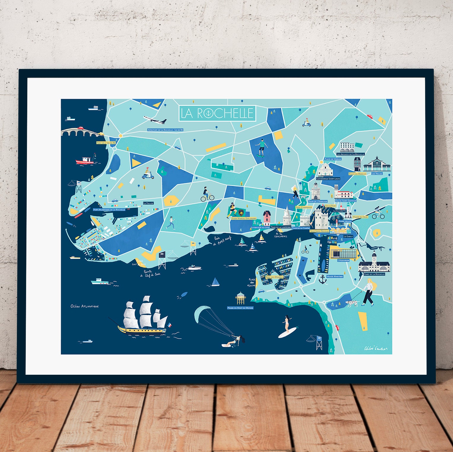 Affiche Carte de La Rochelle