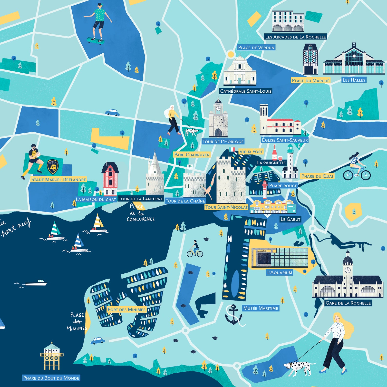 Affiche carte de La Rochelle Etsy France