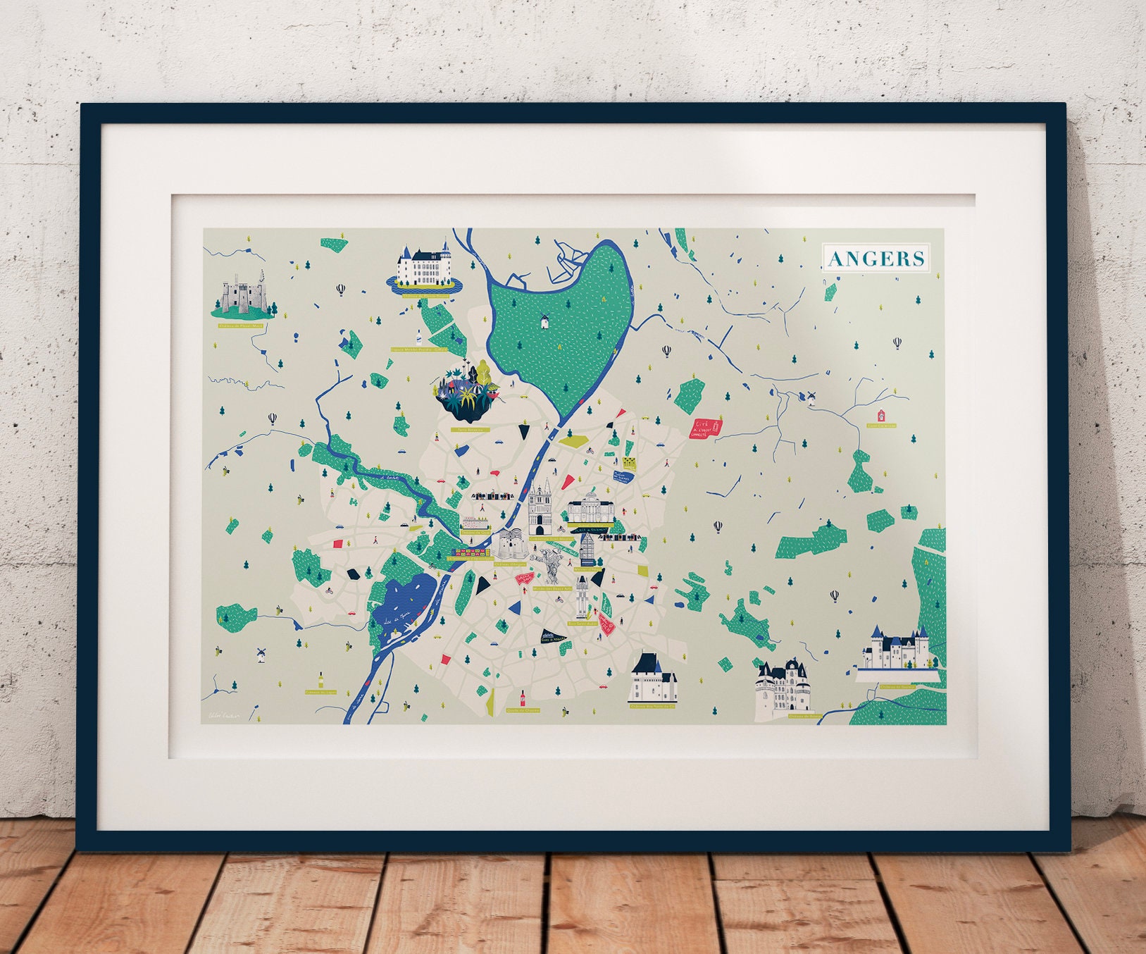 Affiche Carte d'angers