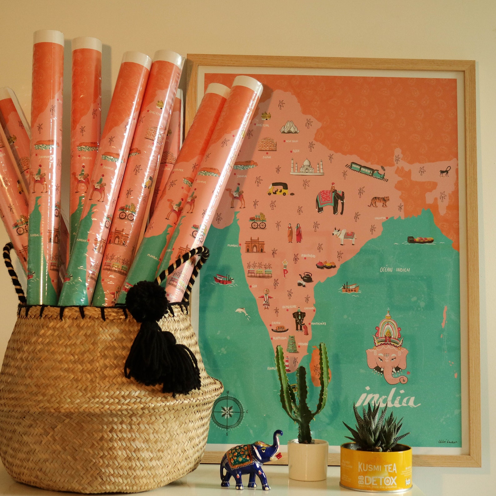 Poster Map of India | Etsy