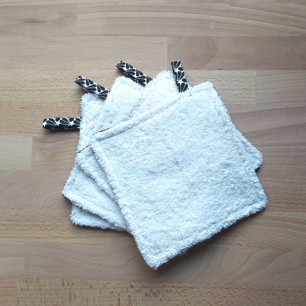 Grandes lingettes lavables tissu micro éponge BIO et coton éponge bouclette, débarbouillettes, toilette, après-rasage, homme et femme