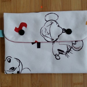 Pochette, organisateur de sac, portefeuille, trousse de maquillage, motif Mickey, motif chouette, motif africain