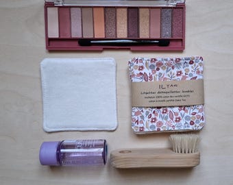 Organic cotton fleece makeup remover wipes, floral patterns