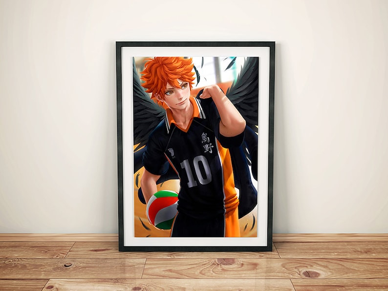 haikyuu print poster anime karasuno wall decor manga hinata etsy