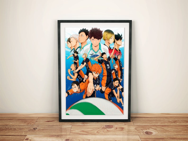 haikyuu print poster anime karasuno wall decor manga hinata etsy
