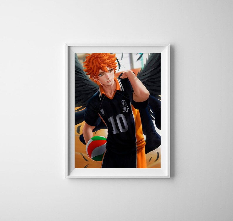 haikyuu print poster anime karasuno wall decor manga hinata etsy