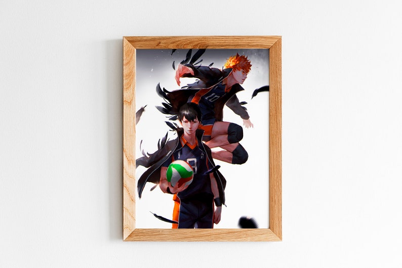haikyuu print poster anime karasuno wall decor manga hinata etsy