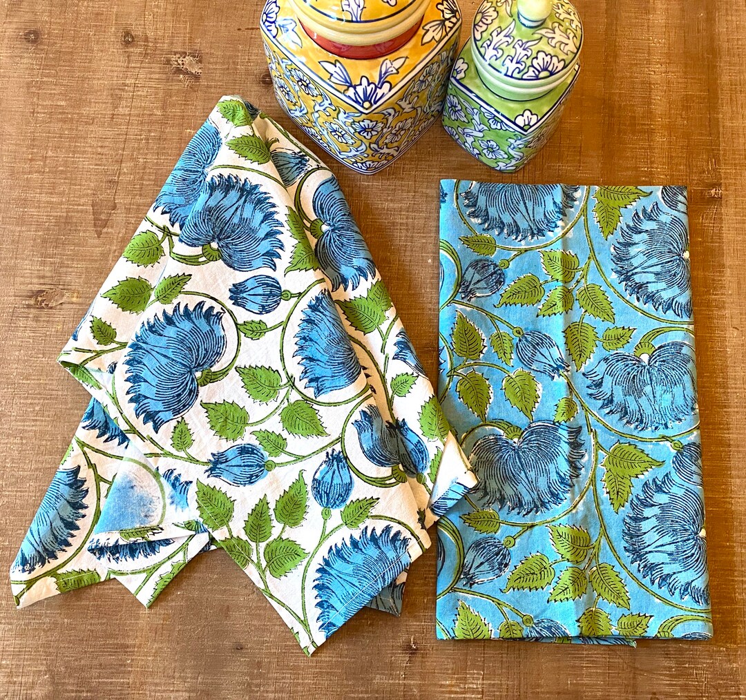 Block Printed Kitchen Towels Kitchen Towels dish Towels Kitchen Linens