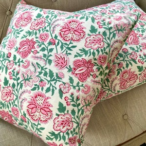 Block Printed Cushion Covers - Floral Cushion Covers - Indigo Block Printed Cushion Cover - Cushion Covers - Decorative Pillows - 20”X20”