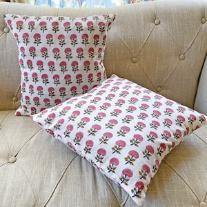 Block Printed Cushion Cover Floral Cushion Covers Indian Block Printed Cushion Cover Cushion Covers Decorative Pillows Custom Size image 8