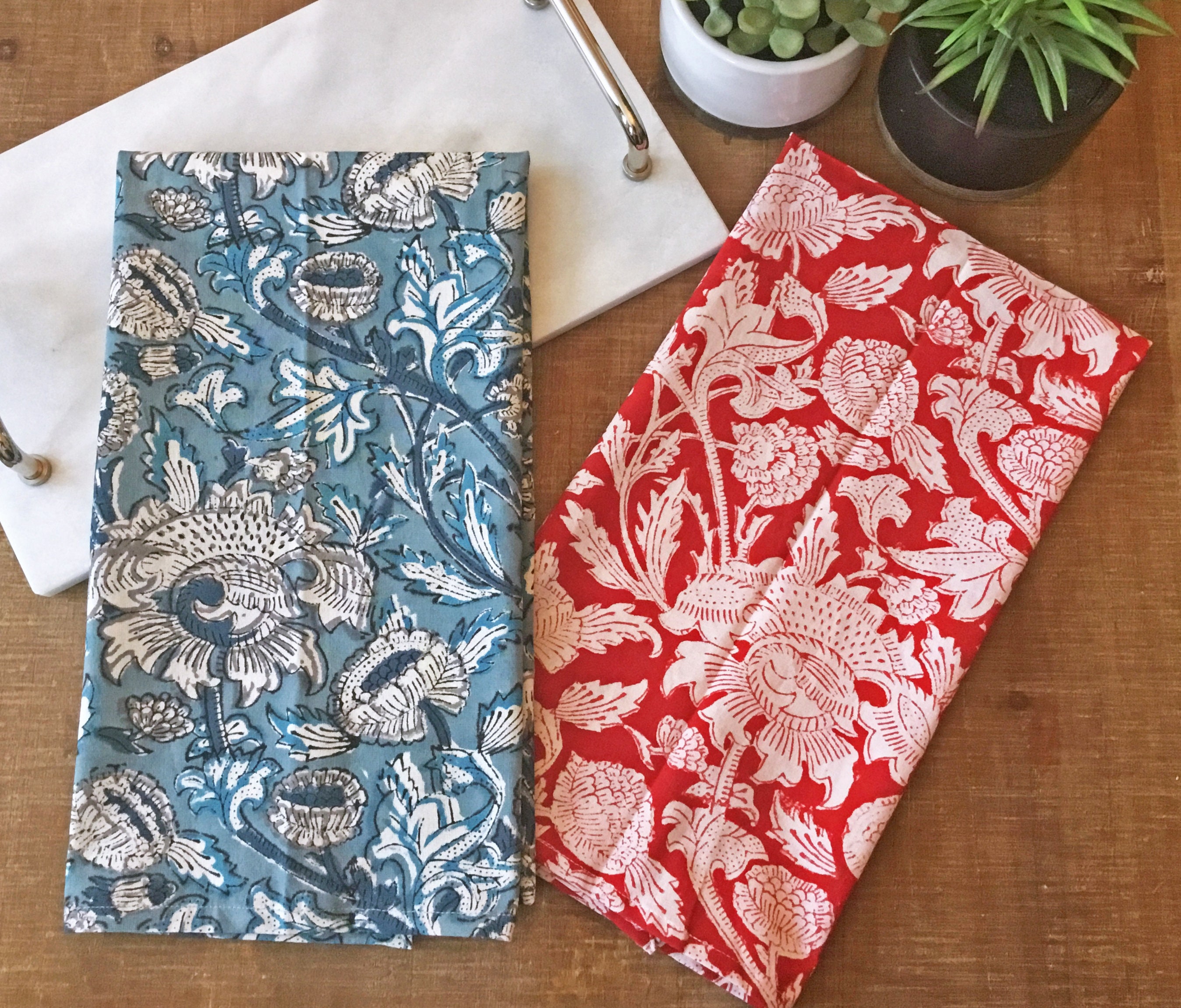 Block Printed Kitchen Towels Kitchen Towels Dish Towels Etsy