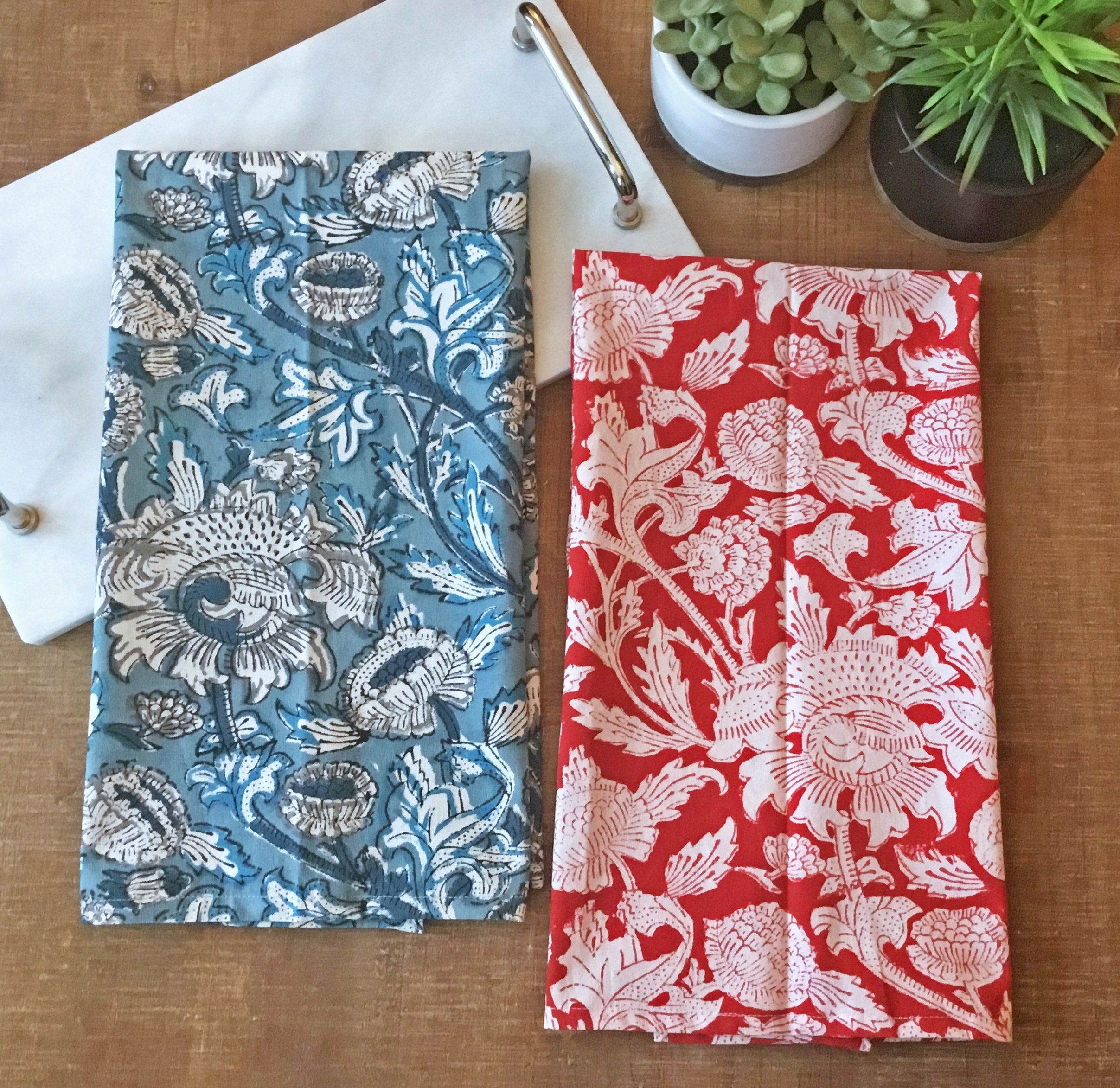 Block Printed Kitchen Towels Kitchen Towels dish Towels - Etsy