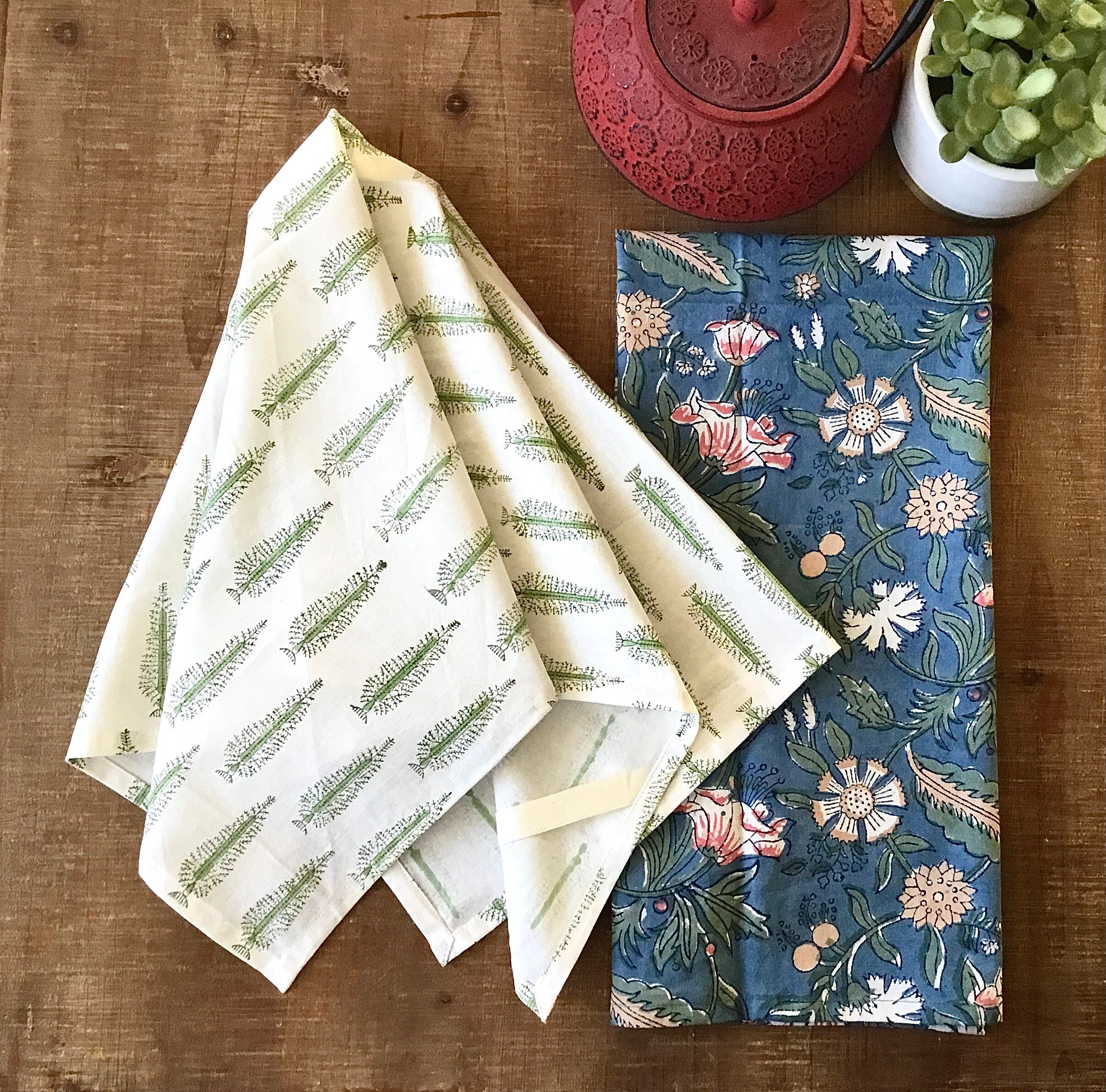 Block Printed Kitchen Towels Kitchen Towels dish Towels Kitchen Linens