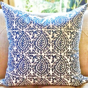 Block Printed Cushion Covers - Floral Cushion Covers - Indigo Block Printed Cushion Cover - Cushion Covers - Decorative Pillows - 20”X20”