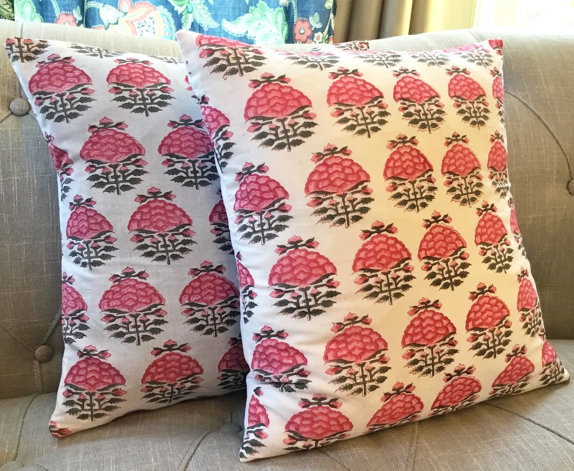 Block Printed Cushion Covers Floral Cushion Covers Indian Block Printed