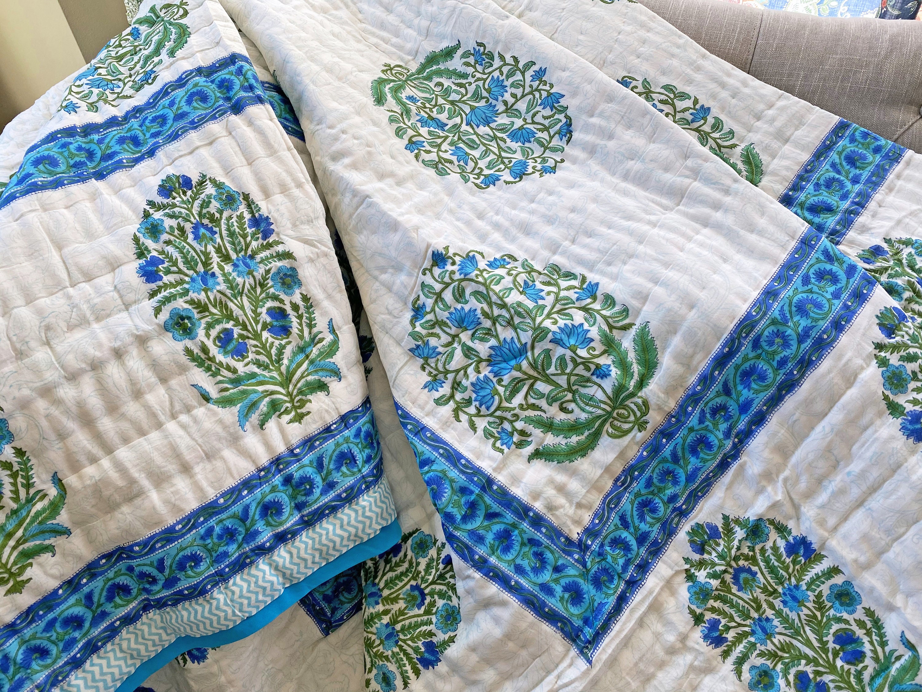 Indian Quilt Jaipuri Quilt Reversible Comforter Soft Etsy