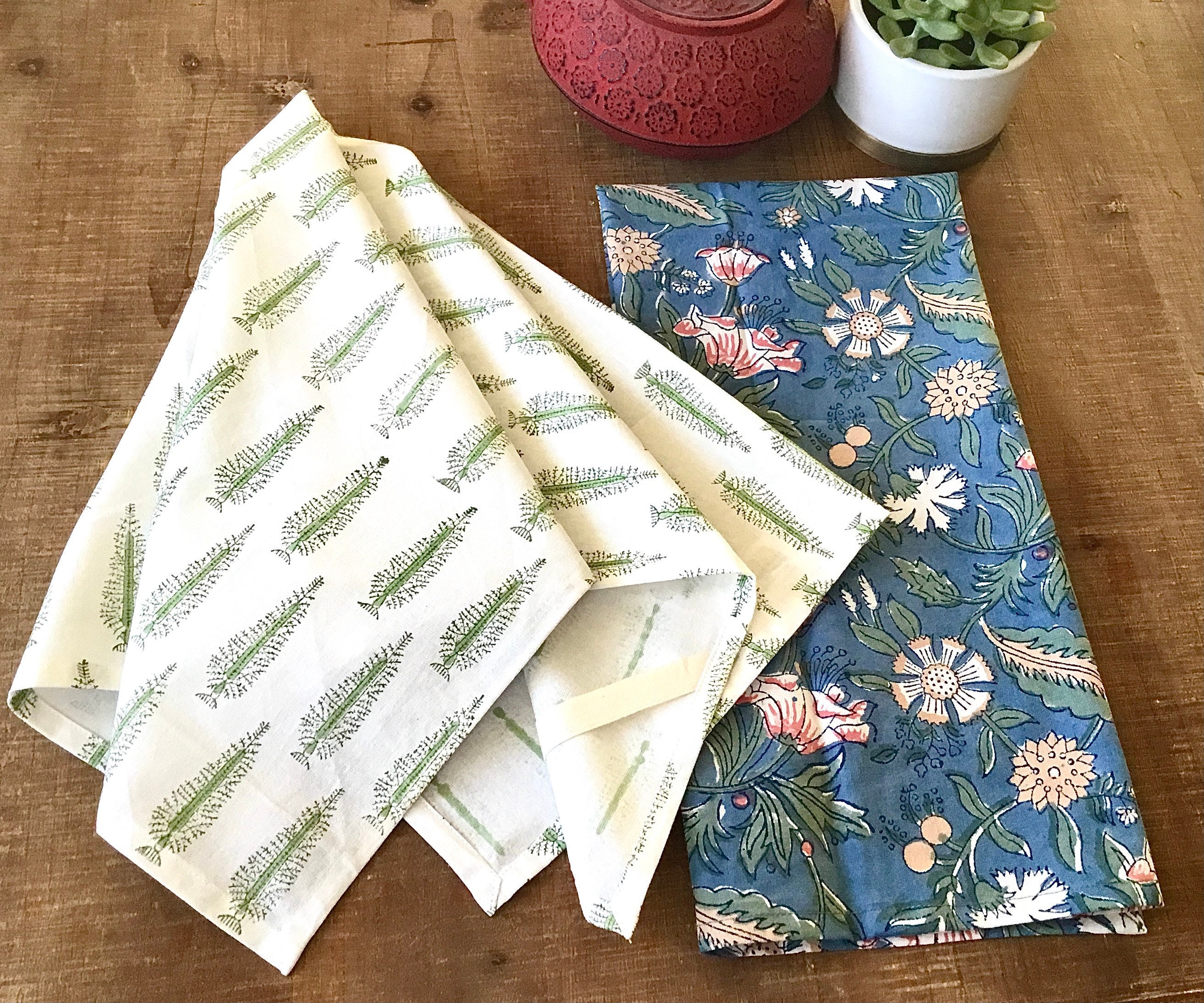 Block Printed Kitchen Towels Kitchen Towels dish Towels Kitchen Linens