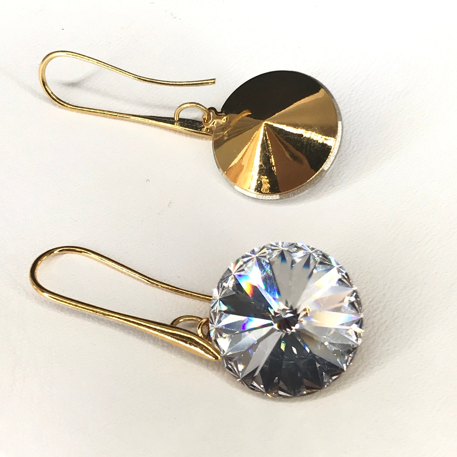 Big Round Crystal Earrings Earrings Bohemian Swarovski Etsy