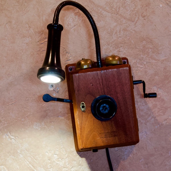 1900s Phone Lamp -  Wall Lamp / Sconce Lamp