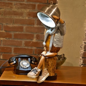 Headlight Lamp - Little Man (Custom Made) Vintage Recycled Automotive Headlight