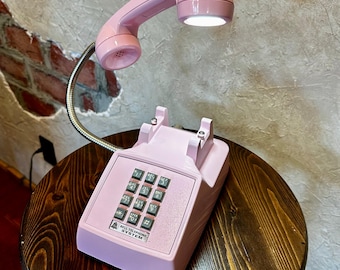 Vintage Phone Lamp, 1980s Retro Restored As LED Desk Lamp