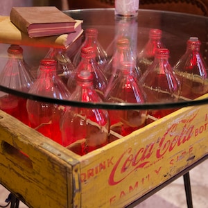 Coca Cola Crate Table - Vintage Glass With LED Lighting - Etsy