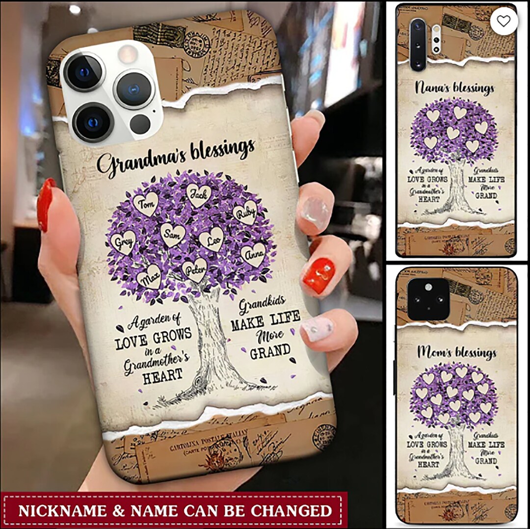 Grandma's Blessings Family Tree of Love Custom Nickname Etsy