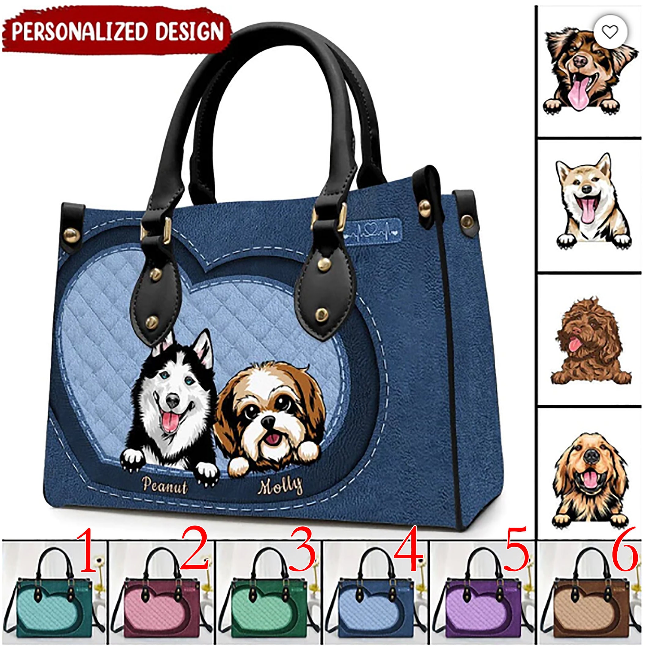 Custom Painted Dog on YOUR LV Luxury Hand Painted Handbag 