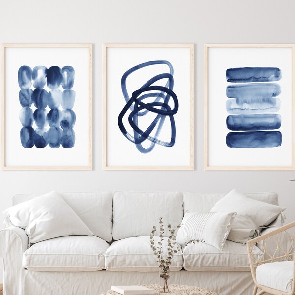 Navy Blue Nautical Wall Art Etsy