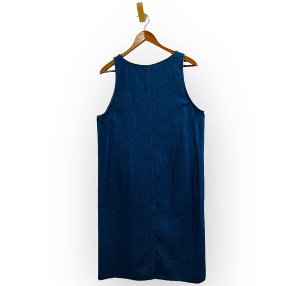 Quacker Factory Denim Jumper Dress Size Medium Bl… - image 8